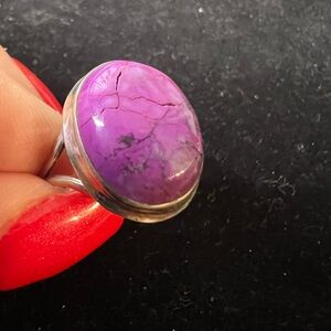 925 STERLING SILVER PURPLE TURQUOISE RING